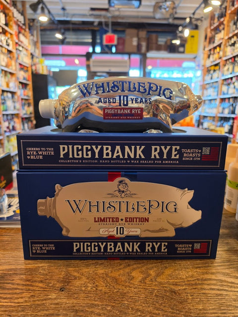 WhistlePig Rye White and Blue PiggyBank 10yr 1L - Arthur Cantina Wine & Liquor