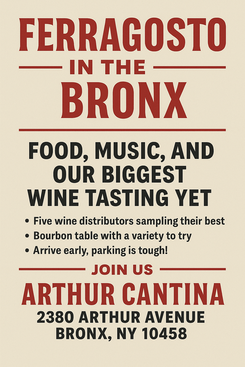 Ferragosto in the Bronx: Food, Music, and Our Biggest Wine Tasting Yet - Arthur Cantina Wine & Liquor