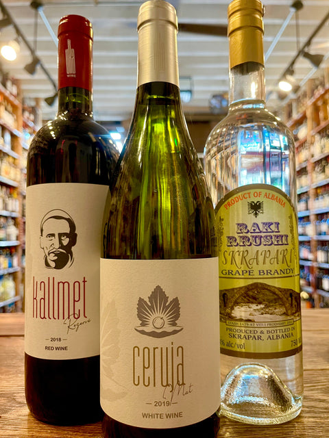 Albania Collection three bottles of abanian wine and spirits