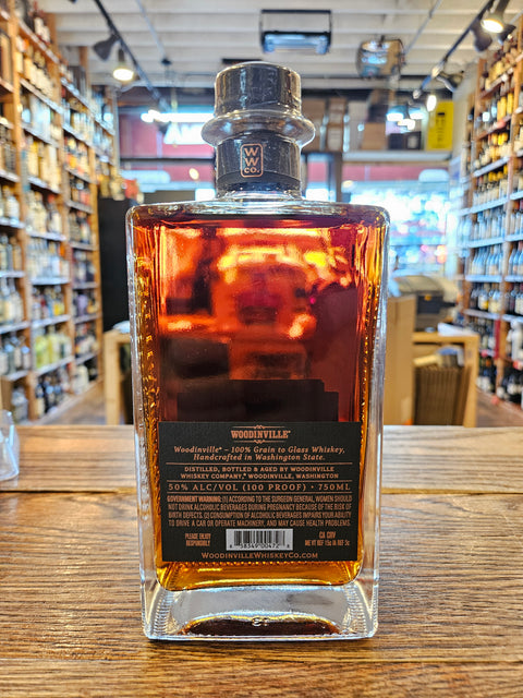 Whiskey bottle with blurred background in a store setting