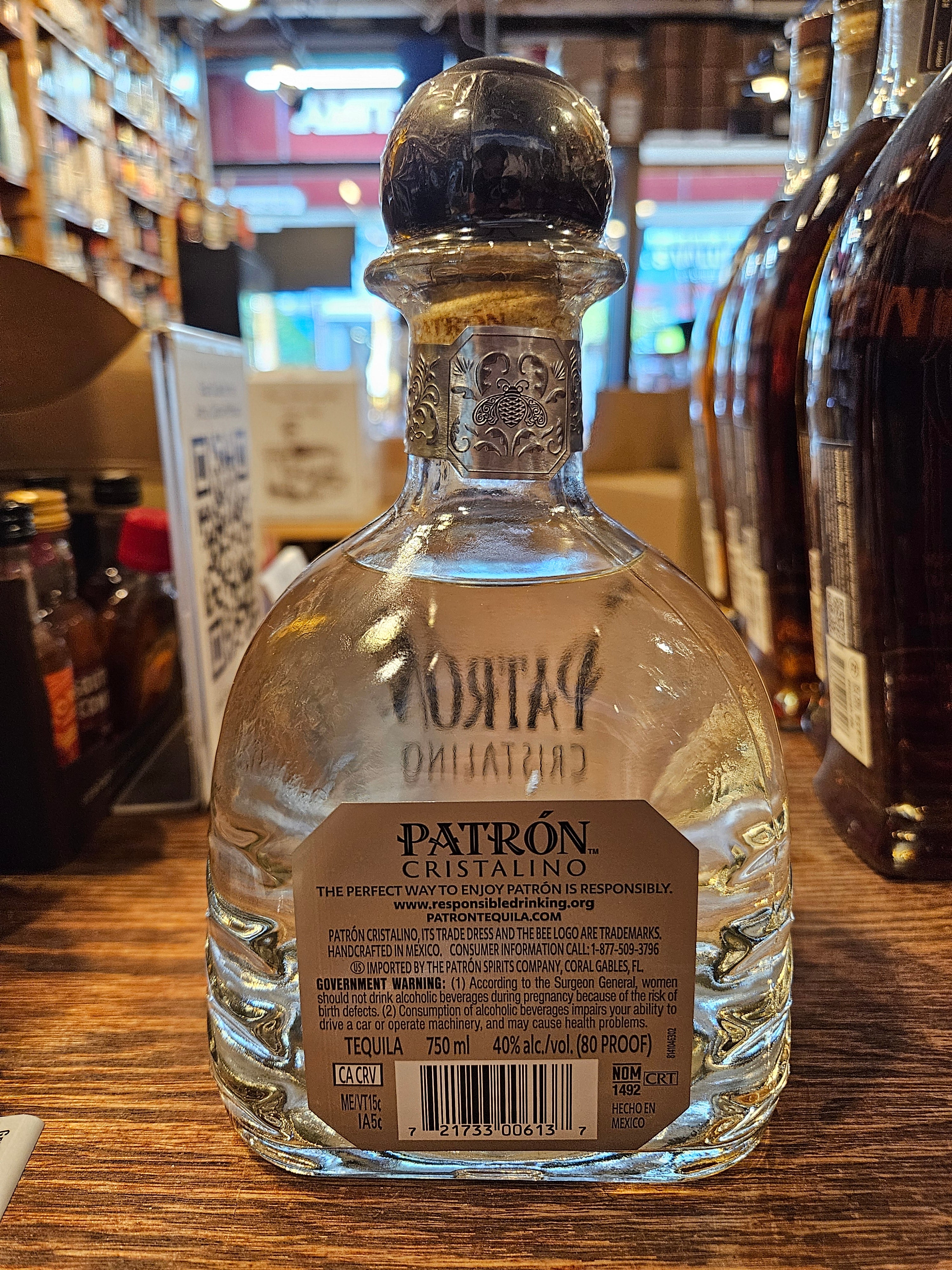 Patron Cristalino 750mL – Arthur Cantina Wine & Liquor