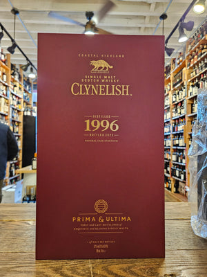 Clynelish 1996 Single Malt Scotch Whisky Prima and Ultima Fourth Release a red box with gold lettering on the front