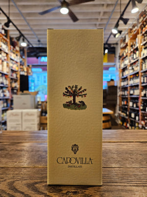 Capovilla Distillati Grappa Riserva da Sigaro 375ml a small rectangular beige box with an image of a tree on it