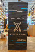 Ardbeg Vintage Y2K 23 Year Old Single Malt Scotch Whisky 700mL a rectangular black box with silver lettering and blue highlights. 