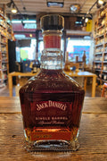 Jack Daniel's Single Barrel Coy Hill Barrel Proof 750mL 126.2º a short squarish clear glass bottle with white lettering and a black top