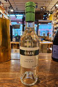 Gaja Grappa Gaia & Rey 375mL a short clear glass bottle with a white label and a green top