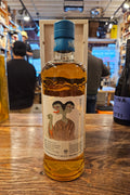 Y.A. Bakemono - Double Cask Single Malt Whisky 700mL a clear glass bottle with rounded shoulders and a beige label with an aqua blue top