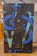 Johnnie Walker Blue Label Gift Set Scotch Whisky 750mL a large rectangular blue box with the silhouette of a bottle on the front  