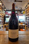 Flowers Pinot Noir 2023 1.75L a large dark glass wine bottle with a white label and maroon top