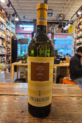 Fontanafredda Gavi di Gavi 750mL a straw colored glass wine bottle with a yellow label and gold top