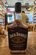 Jack Daniel's 12 Year Old Batch 2 700mL short clear glass bottle with a black label and a black top