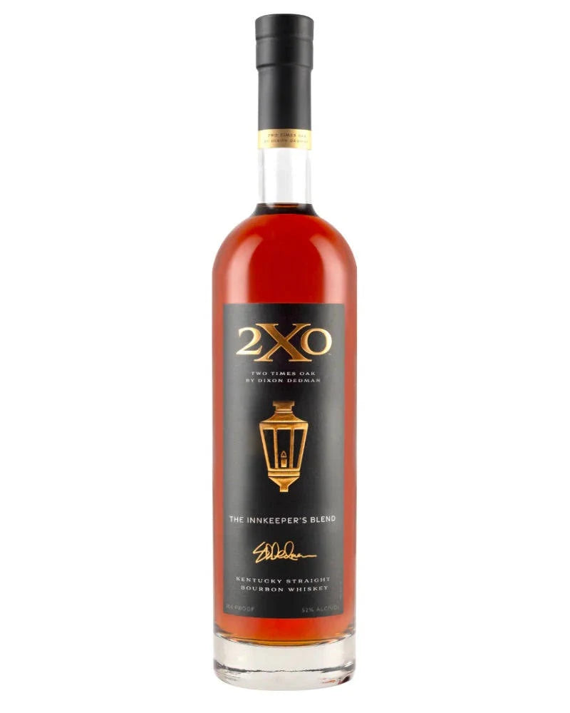 2XO Innkeeper's Blend Bourbon 750mL clear tall bottle with a black label