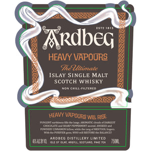 Ardbeg Heavy Vapours 750mL Gift Box Ardbeg Label of Heavy Vapour