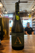 Astrolabe Sauvignon Blanc Wide bottle with low shoulders, green top and green label with large gold A 