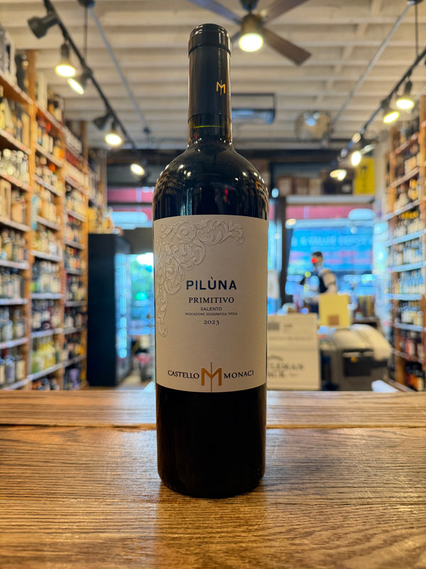 Castello Monaci Piluna Primitivo Salento bottle, front label