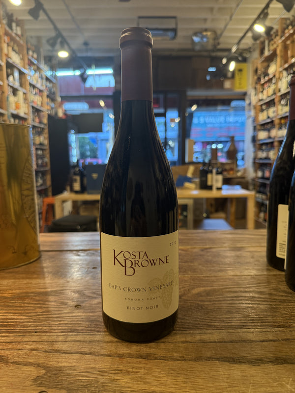 Kosta browne pinot noir a black bottle with low wide shoulders
