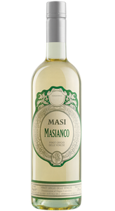 Masi Masianco 750mL a clear glass wine bottle with a beige label and silver top
