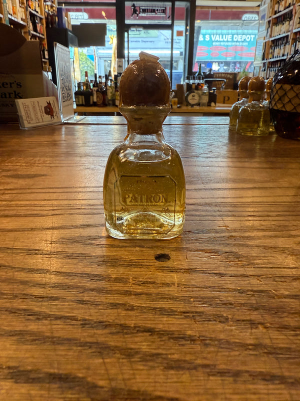 Patron 50mL clear bottle with small cork