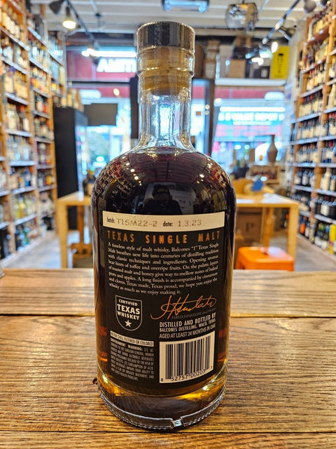 Balcones Texas 1 Single Malt Whiskey 750mL - Arthur Cantina Wine & Liquor