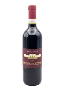 Fattoria Le Pupille 750mL a dark wine bottle with deep red labeling and a dark red top 