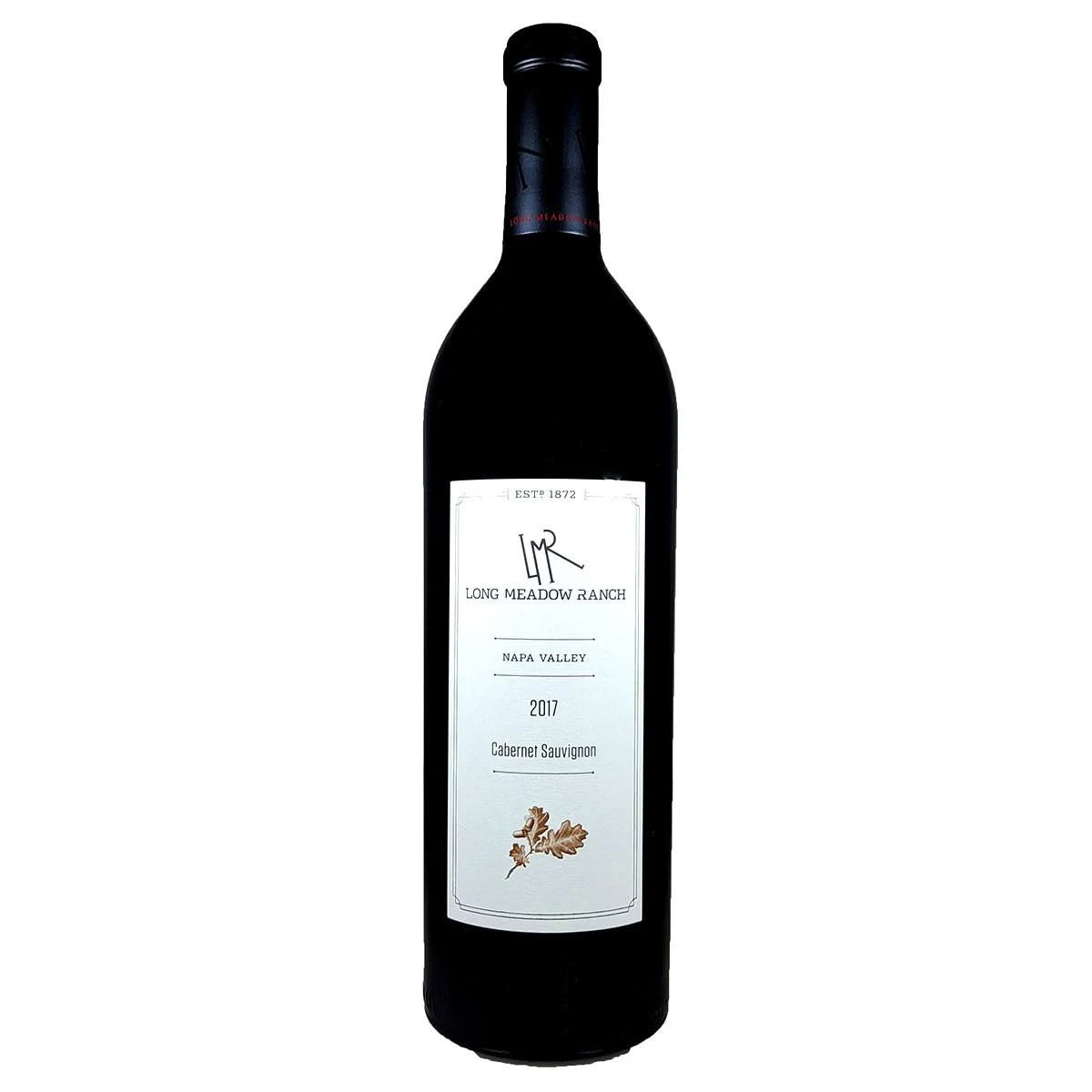 Long Meadow Ranch Cabernet Sauvignon Napa 750mL a dark wine glass bottle with a white label and black top