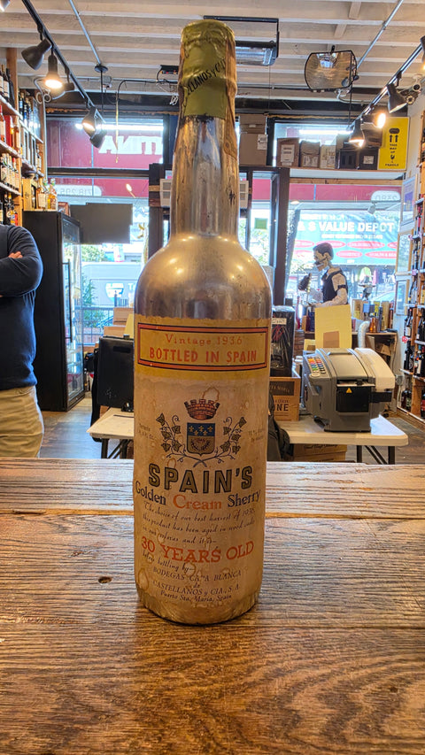 Spain's Golden Cream Sherry 1936 Vintage – 30 Year Old – Antique Spanish Sherry 750mL - Arthur Cantina Wine & Liquor