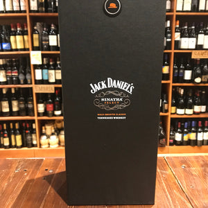 Jack Daniels Sinatra Select 1L a tall black box with white lettering on the front