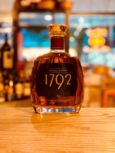 1792 Small Batch 750mL clear square bottle with gold top