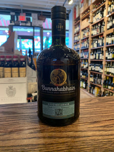 Bunnahabhain Stiuireadair 750mL dark short stubby bottle with a green label