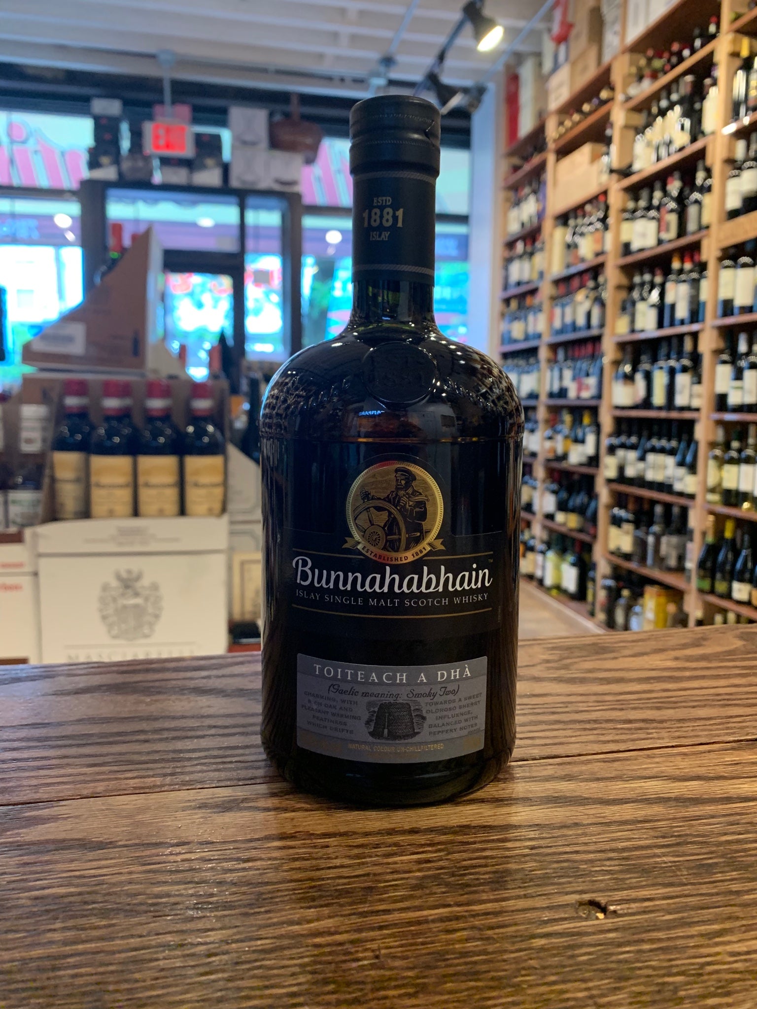 Bunnahabhain Toiteach a Dha 750mL short stubby dark bottle with grey label