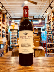 Le Serre Nuove 750mL Ornellaia 2019 a dark wine bottle with a white label and red top